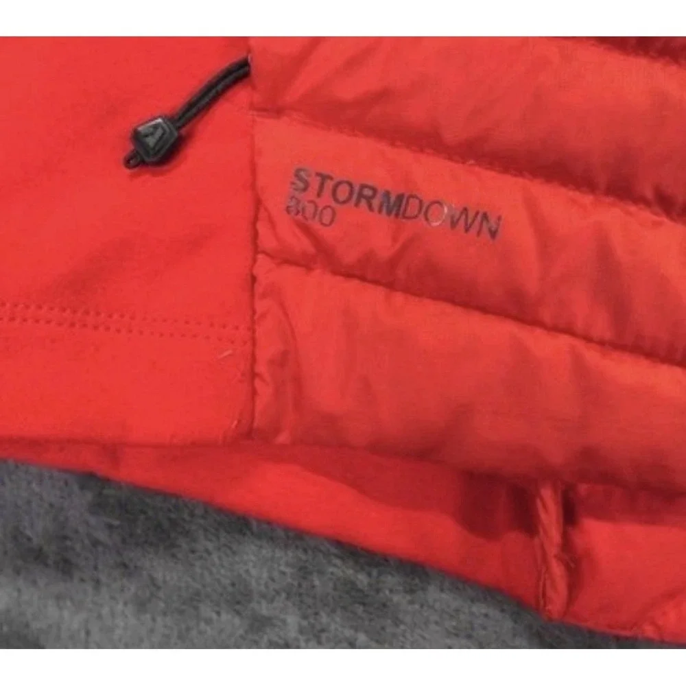 Eddie Bauer First Ascent StormDown 800 Vest Men L Orange Black Puffer Layering